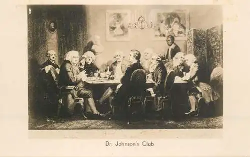 Postcard painting Dr. Johnson's club