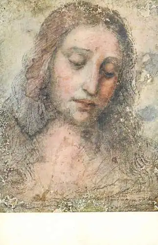 Postcard painting Leonardo da Vinci il redentore Milano R. Pinacoteca di Brera