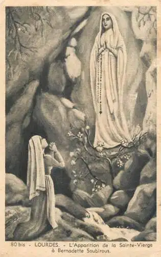 France cpa Lourdes l'apparition de la Sainte Vierge
