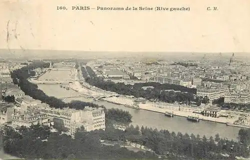 France cpa Paris panorama de la Seine