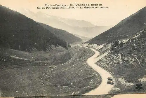 France cpa Vallee du Louron col de Peyresourde la descente sur Arreau