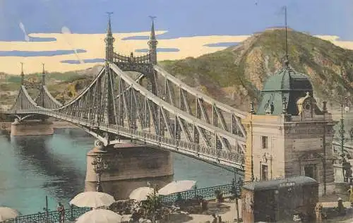 Hungary Budapest Danube bridge 1910