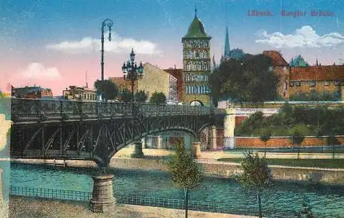 Germany Lubeck Burgtor Brucke