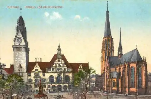 Germany Duisburg Rathaus und Salvatorkirche