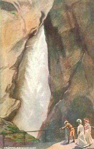 Switzerland Trummelbachschlucht signed illustration