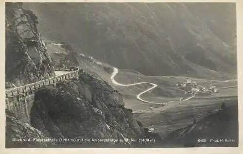 Austria Blick v. d. Flexenstrasse auf die Arlbergstrasse u. Stuben