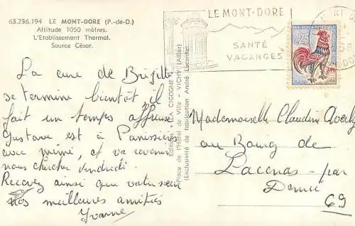 France Le Mont Dore L'Etablissement Thermal Source Cesar