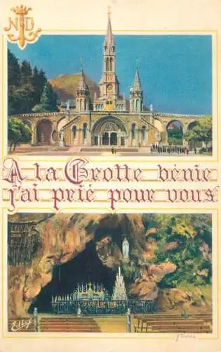 France cpa Lourdes basilique
