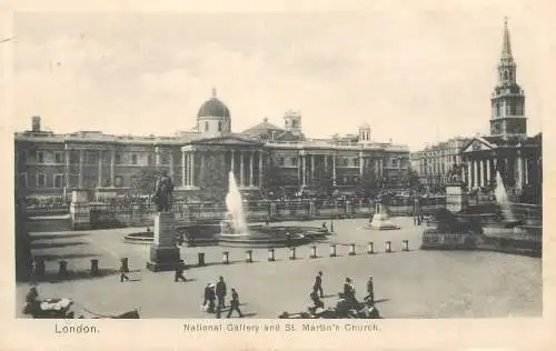 England London National Gallery and St. Martin's church