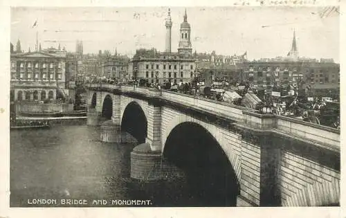 England London bridge and monument