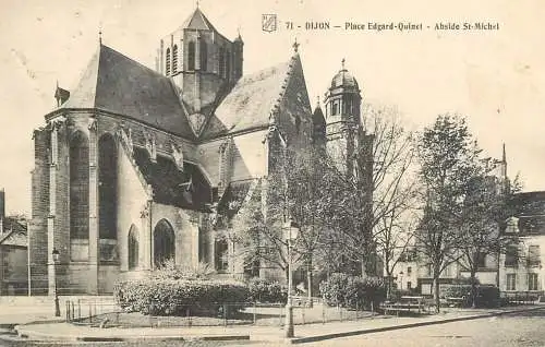 France cpa Dijon place Edgard Quinet abside St. Michel