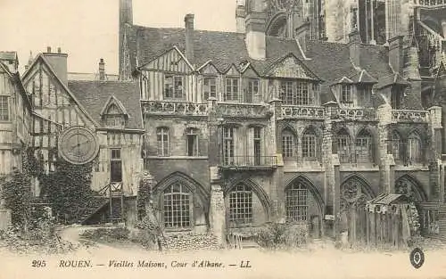 France cpa Rouen vieilles maisons Cour d'albane