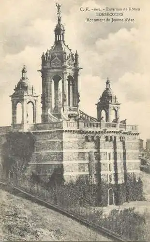 France cpa Rouen Bonsecours monument de Jeanne d'arc