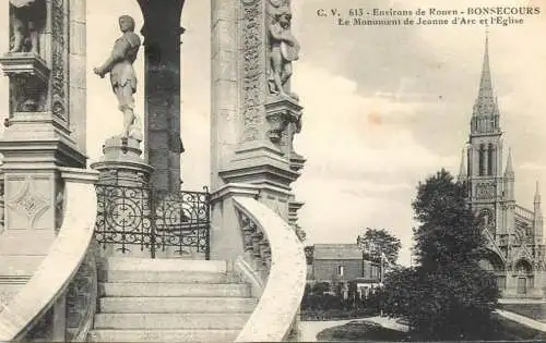 France cpa Rouen Bonsecours le monument de Jeanne d'Arc