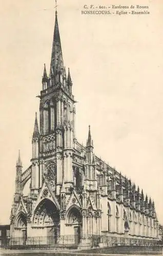 France cpa Rouen Bonsecours eglise