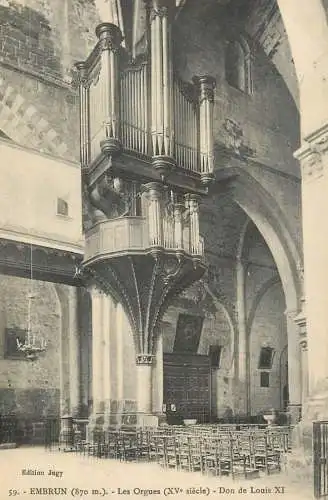 France cpa Embrun les Orgues Don de Louis XI