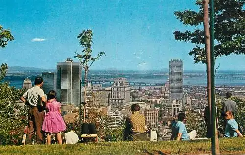 Canada Montreal view taken from Mount Royal Lookout