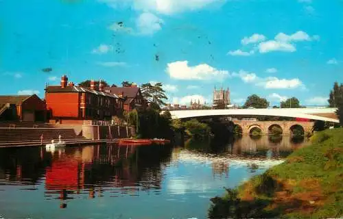 England Hereford - River Wye & the Cathedral