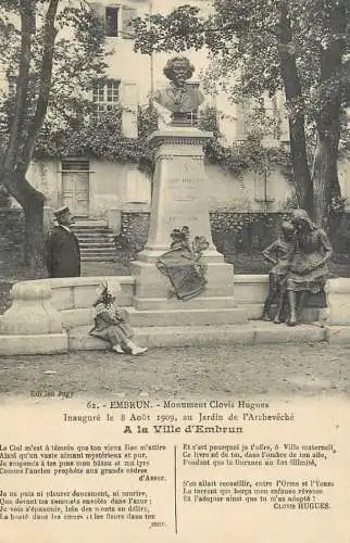 France cpa Embrun monument Clovis Hugues