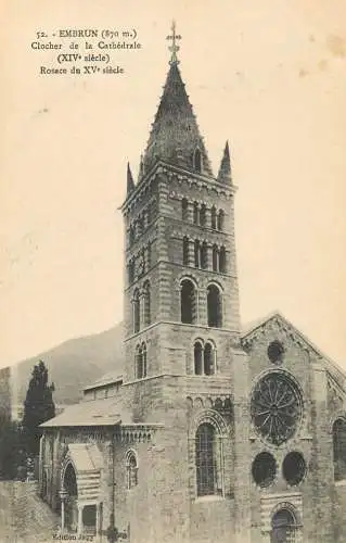 France cpa Embrun clocher de la Cathedrale