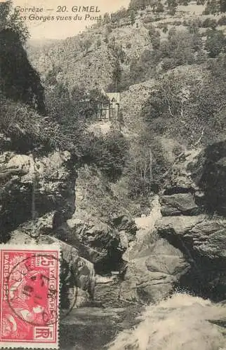 France cpa Gimel gorges vues du pont