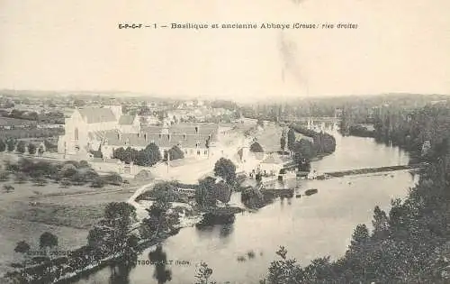 France cpa Creuse basilique et ancienne Abbaye