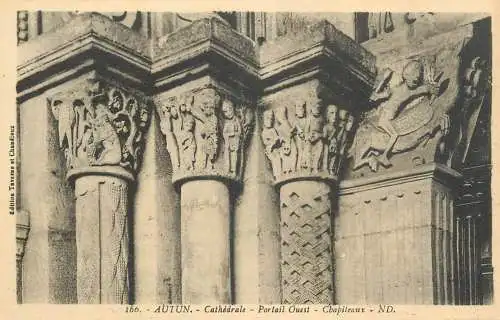 France Autun Cathedrale Porte Ouest Chapiteaux