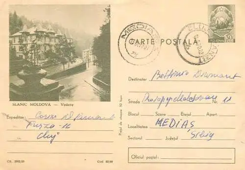 Postal stationery postcard Romania Slanic Moldova