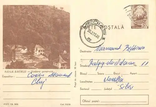 Postal stationery postcard Romania Baile Sacelu