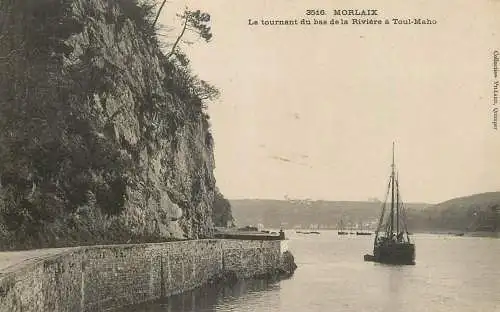France Morlaix (Finistere) Le tournant du bas de la Riviere a Toul-Maho