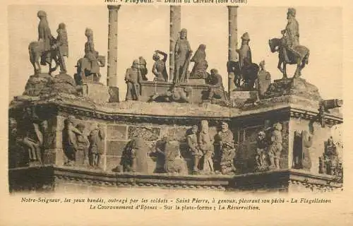France Pleyben (Finistere) Detail du Calvaire (Cote Ouest) La Resurrection