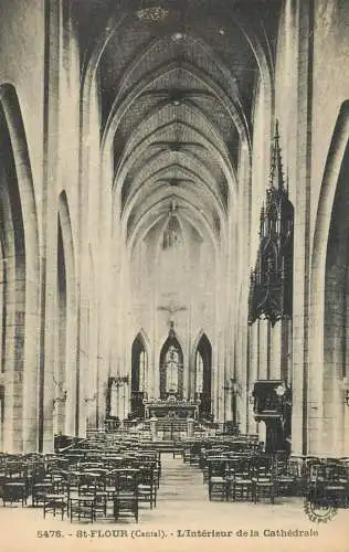 France St Flour (Cantal) Cathedrale vue interieure