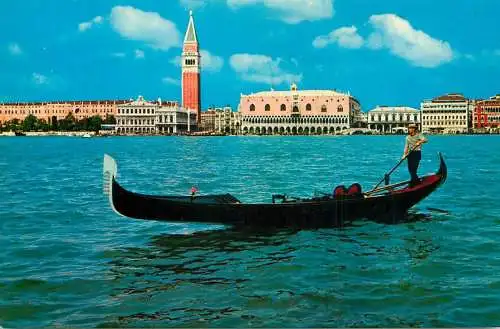 Italy Venezia cityscape panorama with Gondola