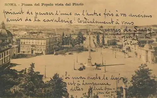 Italy Roma Piazza del Popolo vista dal Pincio