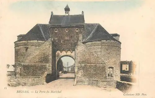 Belgique cpa Brugge la porte du Marechal