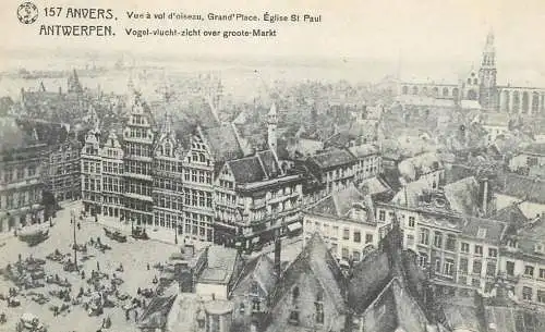 Belgique cpa Anvers Grand Place eglise St. Paul