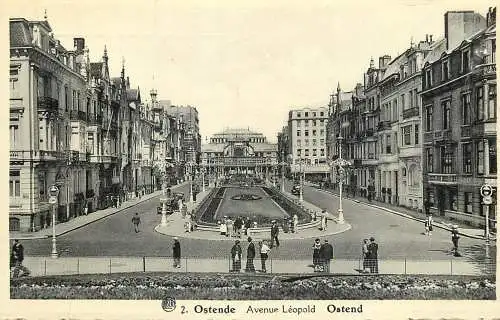Belgique cpa Ostende avenue Leopold