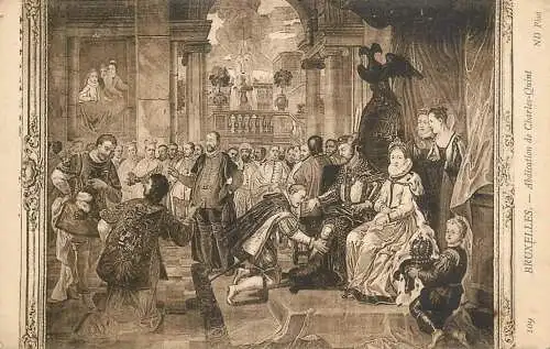 Belgique cpa Bruxelles abdication de Charles Quint