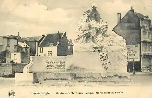 Belgique cpa Blankenberghe monument eleve aux soldats morts pour la patrie