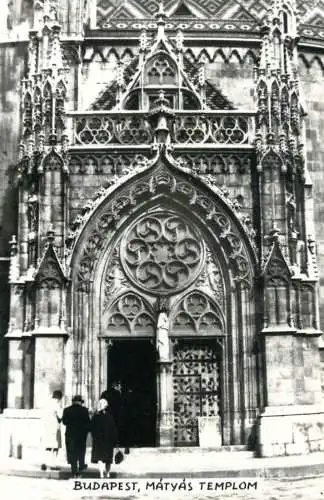 Hungary Budapest Mathias Church main entrance detail aspct