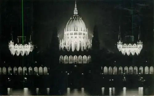 Hungary Budapest Parliament building nocturnal view