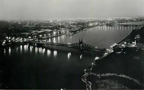 Hungary Budapest nocturnal panoramic view