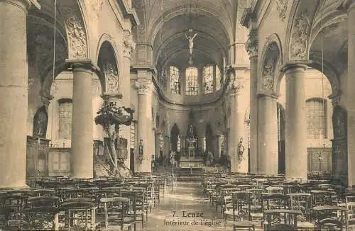 Belgique cpa Leuze church interior