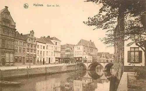Belgique cpa Malines quai au Sel