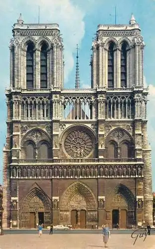France cpsm Paris facade de Notre Dame