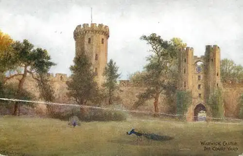 British castles architecture Warwick castle courtyard
