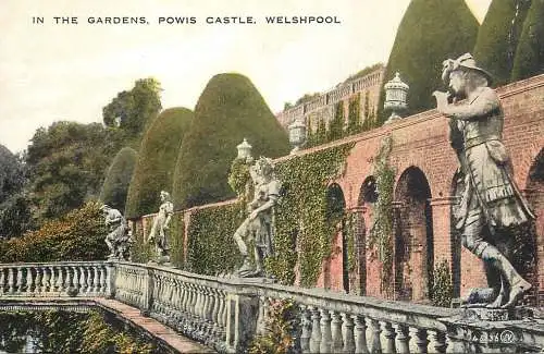 British castles architecture Welshpool Powis Castle statue