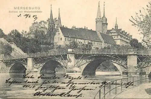 Germany Merseburg Schloss mit Waterloobrucke
