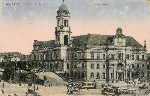 Germany Dresden Bruhlsche Terrasse Stadehaus