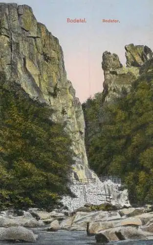 Germany Bodetal Bodetor picturesque natural landscape